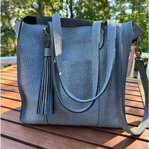 Portland Leather Large Zip Fog Lola with Large Fog tassel